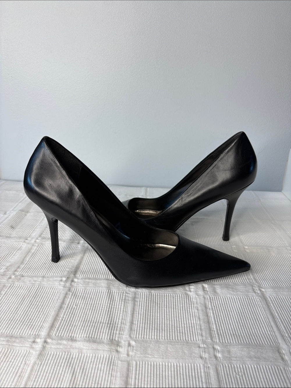 Bakers Y2K Classic Black Leather Pointed-Toe Stiletto Pump 12B 4.5” Heel